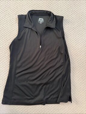 Slazenger Black Sleeveless Golf Top with Half-Zip